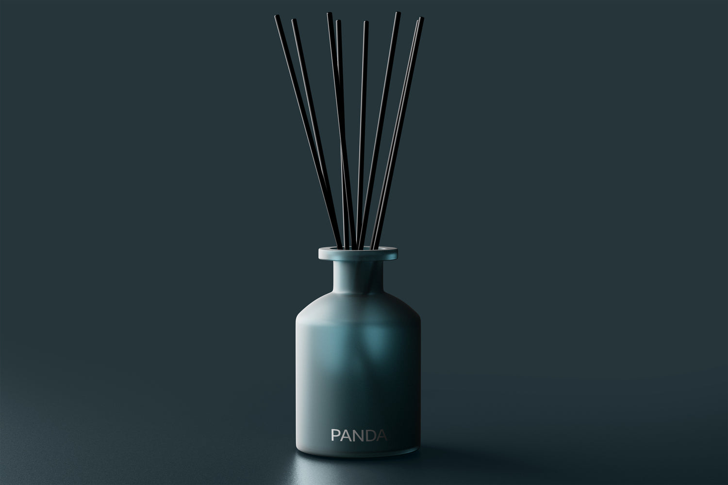 Panda Fragrance House - Frosted Blue Glass Diffuser Bottle with Black Reeds
